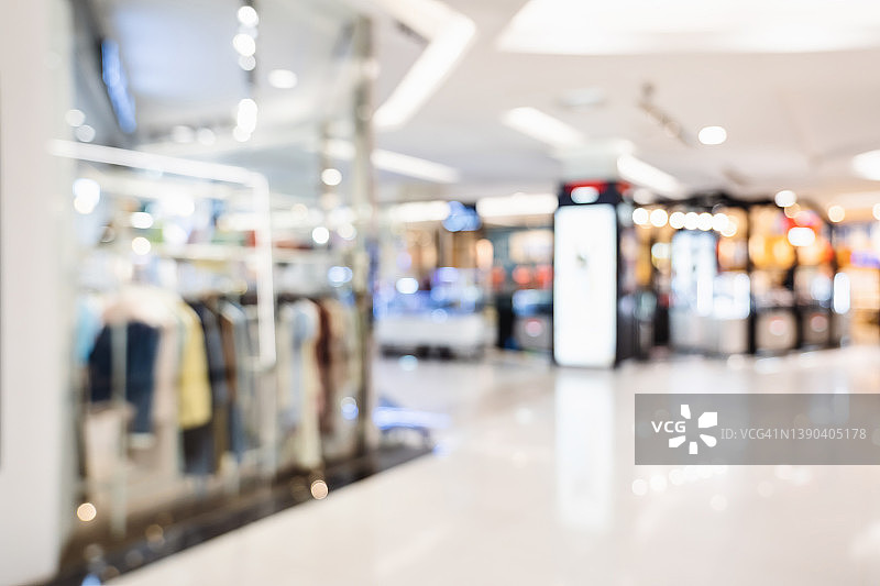 百货商店展览厅的模糊照片图片素材
