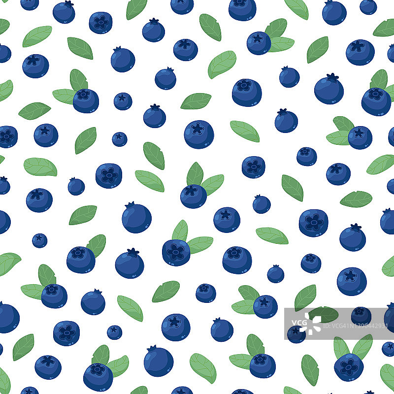 带绿叶的新鲜蓝莓图片素材