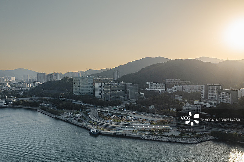 大学站潮汐湾的景色图片素材