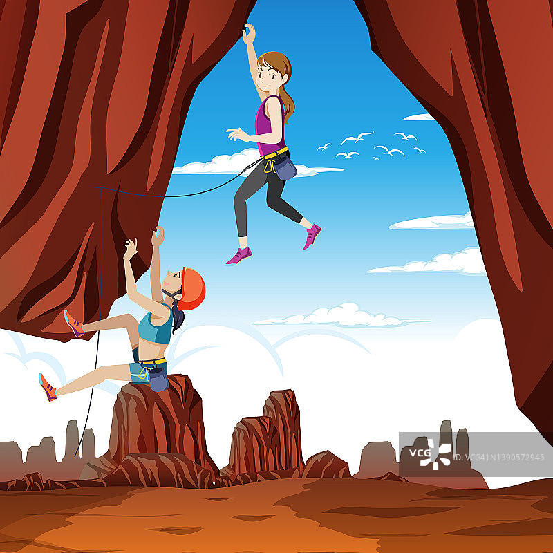 户外场景中的攀岩者图片素材