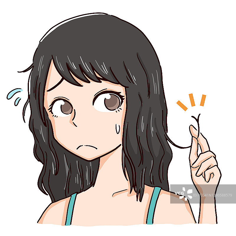 一位头发受损的女人图片素材