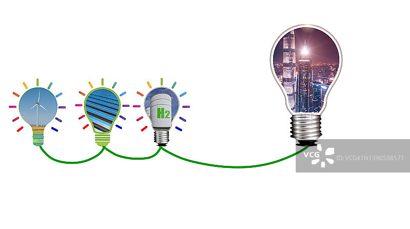 新能源城市照明概念图图片素材