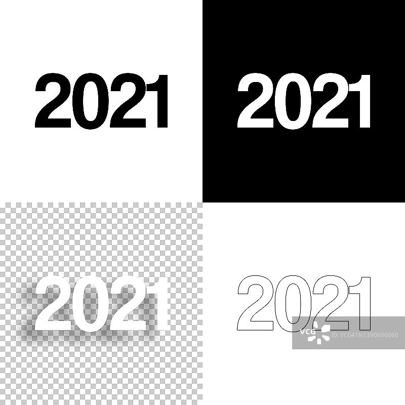 2021年设计图标：黑白线条图片素材