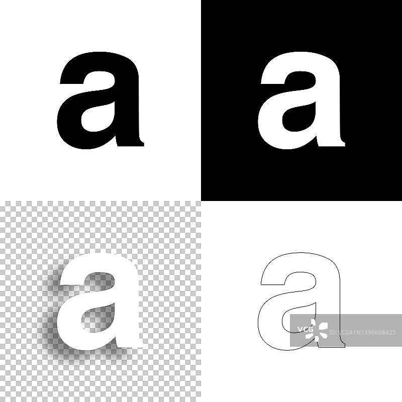 字母A设计图标，黑白背景线性图案图片素材