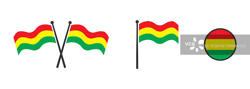 玻利维亚国旗圆形图标矢量图图片素材