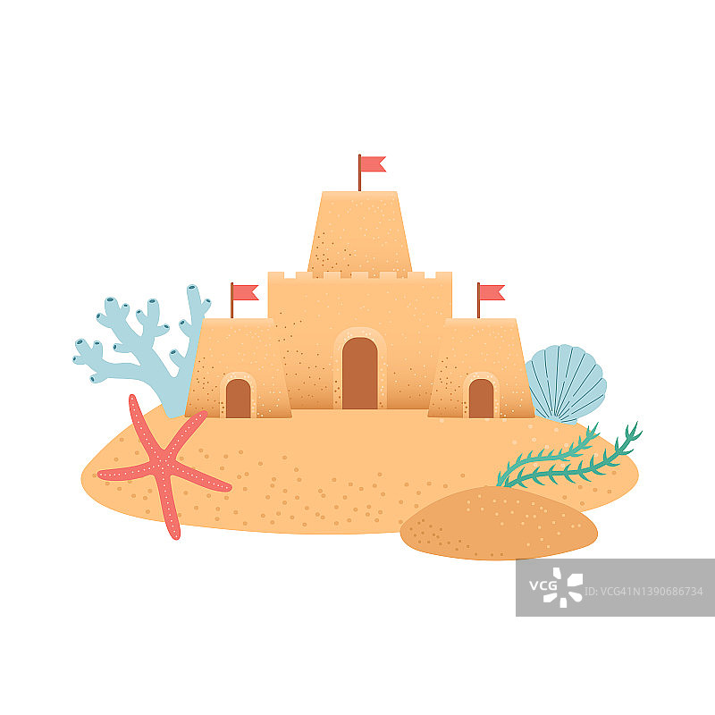 沙滩夏日元素矢量素材图片素材