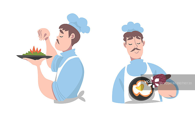 厨师烹饪卡通矢量插画图片素材