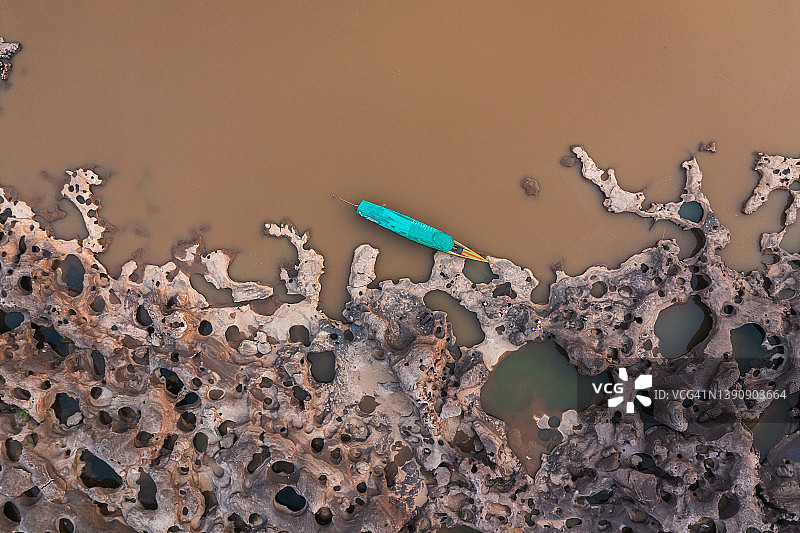 湄公河河谷三潘博国家公园的俯视图图片素材