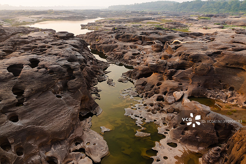 湄公河河谷三潘博国家公园的俯视图图片素材