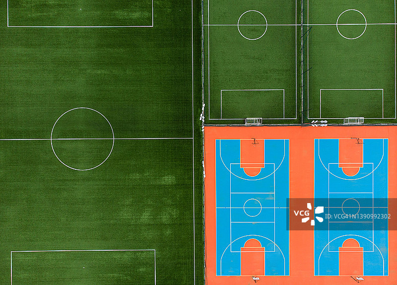 运动场地俯视航拍图片素材