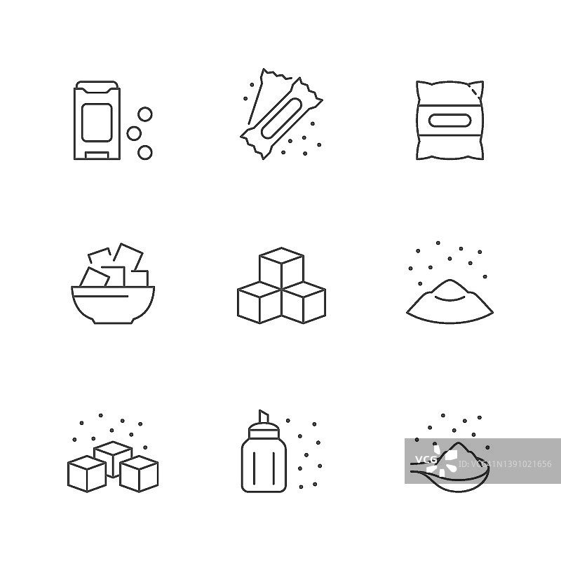 糖的线条图标合集图片素材