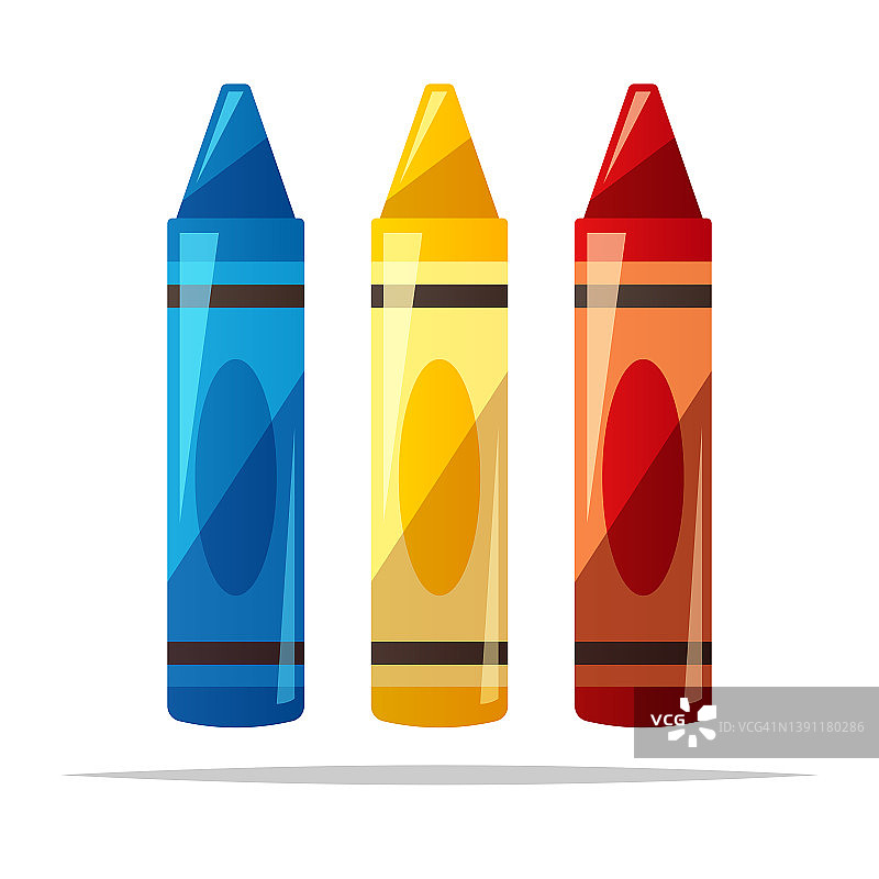 彩色蜡笔矢量隔离插图图片素材