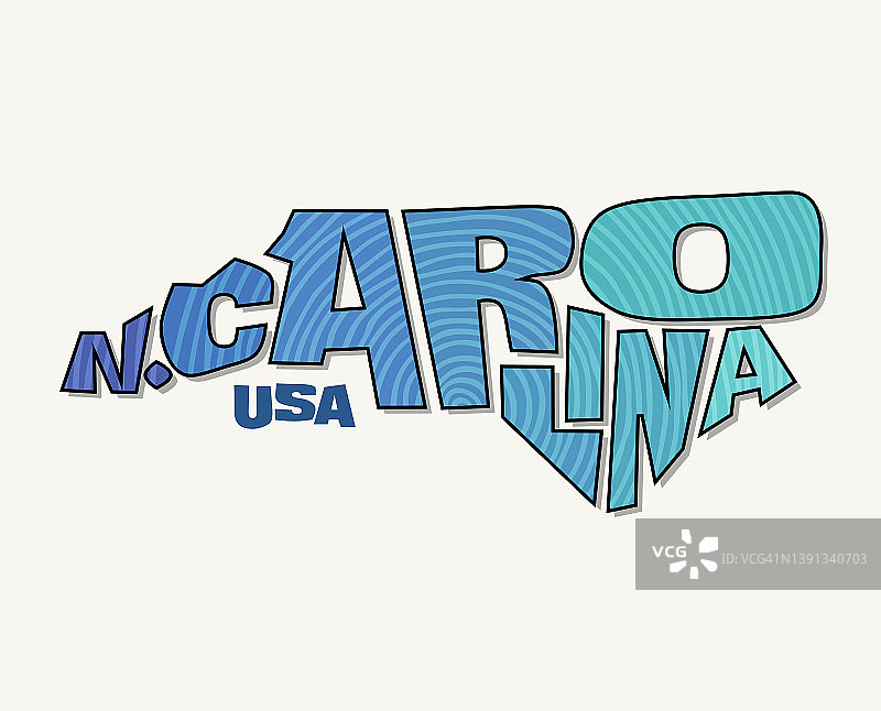北卡罗来纳州波普艺术风格矢量图图片素材