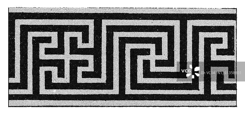 老式彩色石印彩色装饰图案图片素材