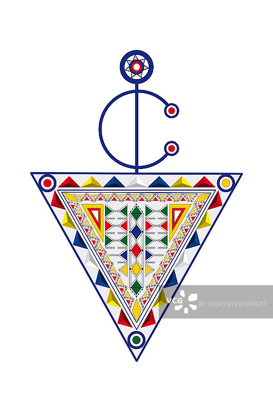 Tazerzit矢量插图：摩洛哥柏柏尔珠宝的象征，北非Amazigh文化饰针图片素材
