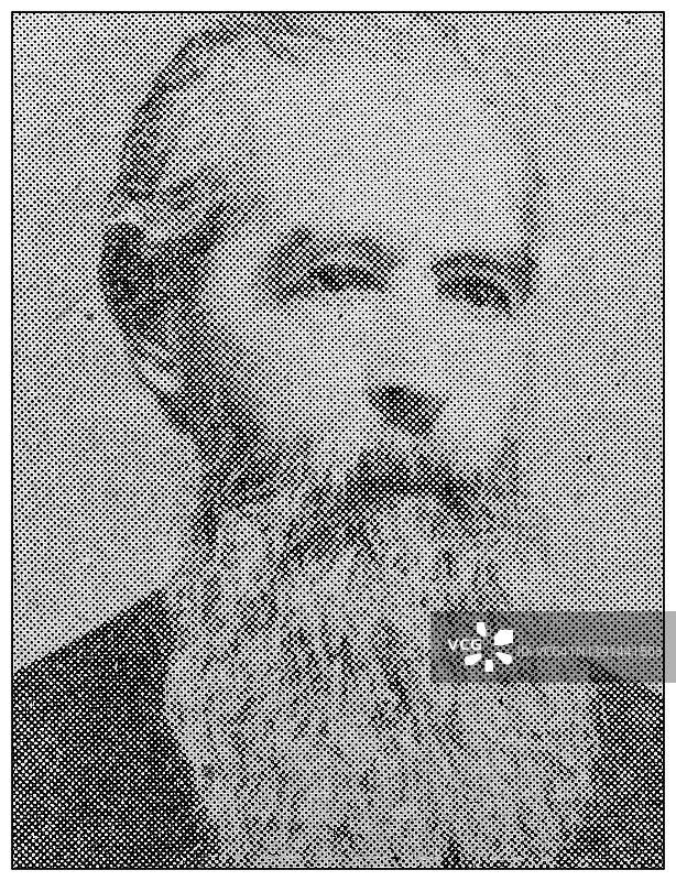 奥林·普伦蒂斯·费伊古董肖像图片素材