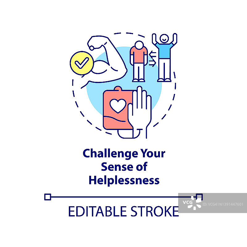 挑战你的无助感概念图标图片素材
