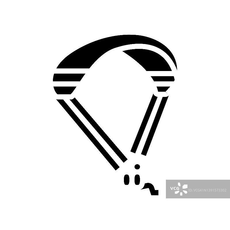 滑翔伞极限运动字形图标矢量图图片素材