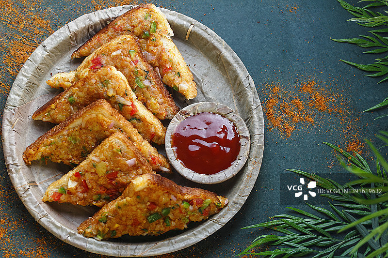 印度蔬菜面包吐司图片素材