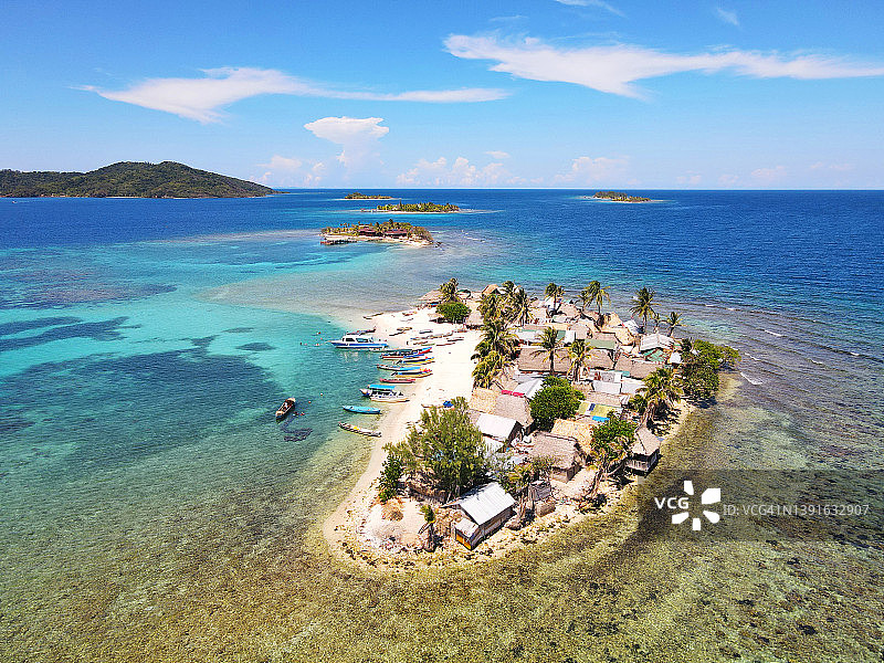 科奇诺斯群岛的查查瓦特岛航拍照片图片素材