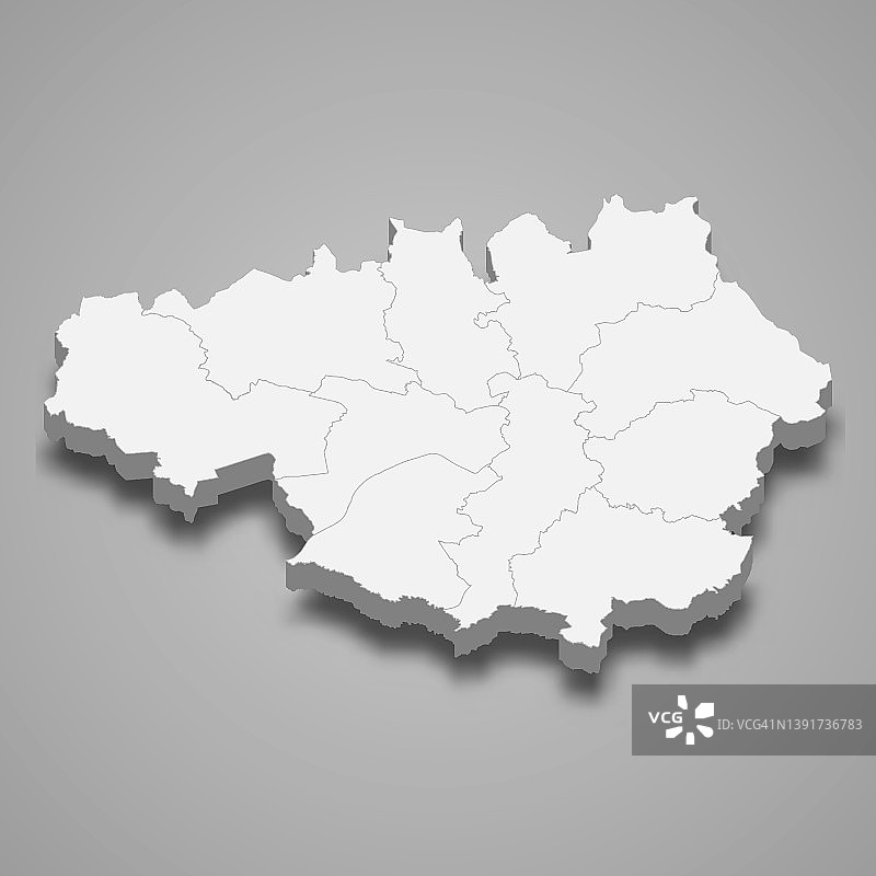 英格兰大曼彻斯特郡3D地图图片素材