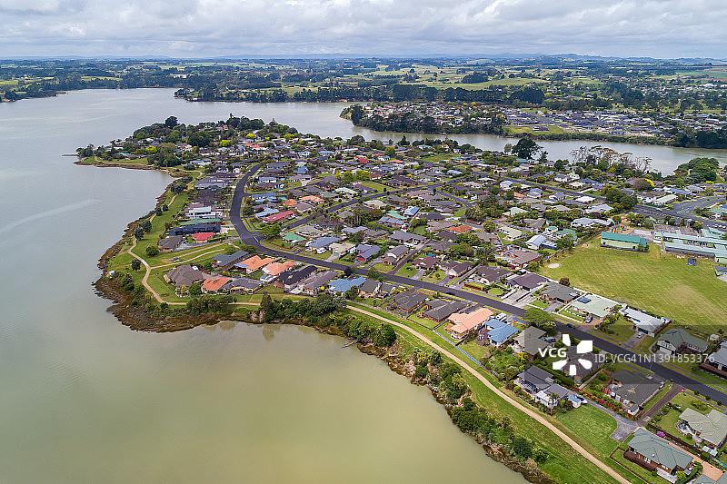 新西兰奥克兰郊区鸟瞰图片素材