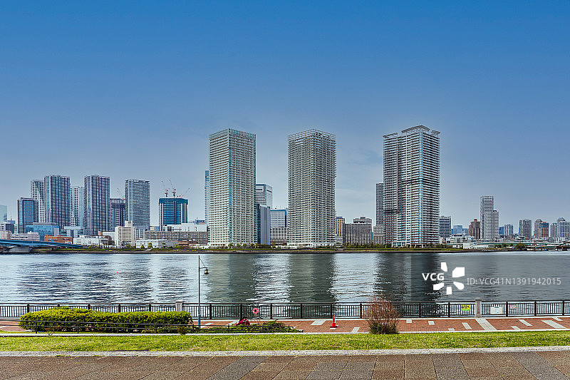 日本东京丰洲日间航拍图片素材