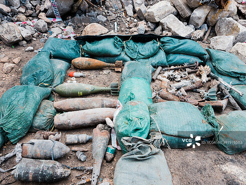 已清除的战争遗留爆炸物图片素材