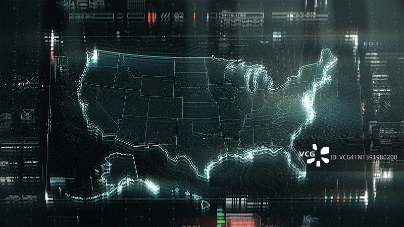 美国数字化屏幕信息图图片素材