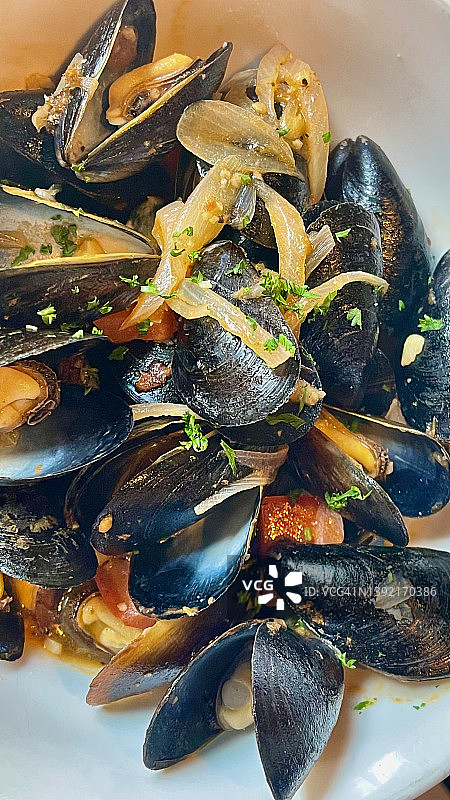 一碗清蒸贻贝图片素材