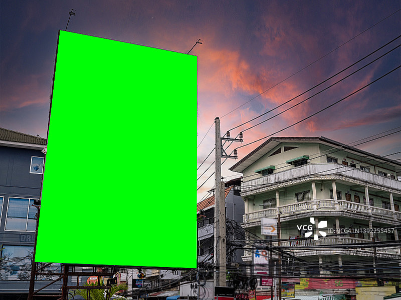 曼谷城市街景与道路交通及零售商店图片素材