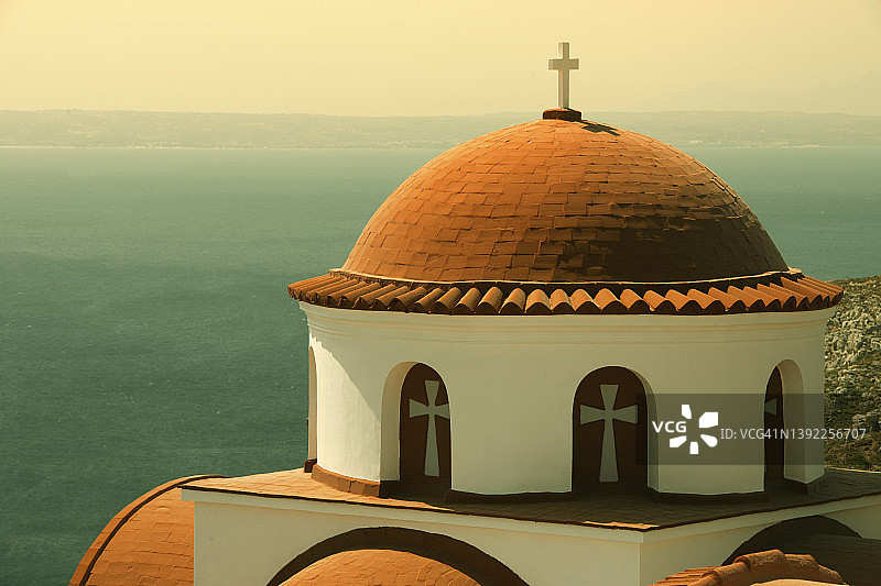 希腊圣托里尼岛地中海风格建筑景观图片素材