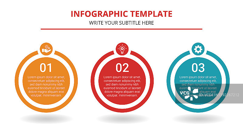 含三个步骤的时间轴商务信息图表模板图片素材