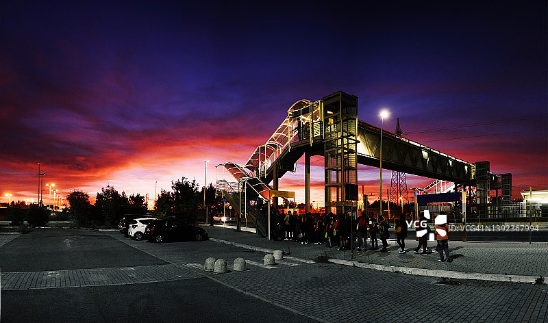 日落时分的天空之火图片素材