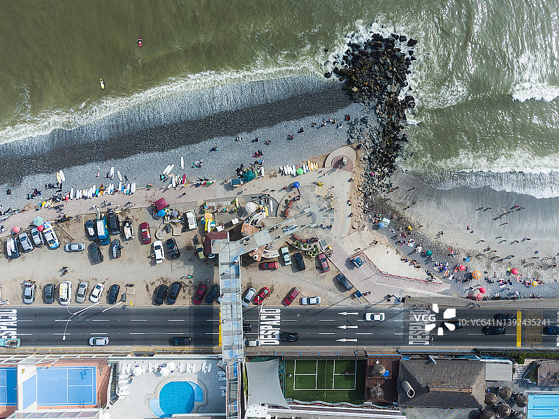 秘鲁利马米拉弗洛雷斯的马卡哈海滩图片素材