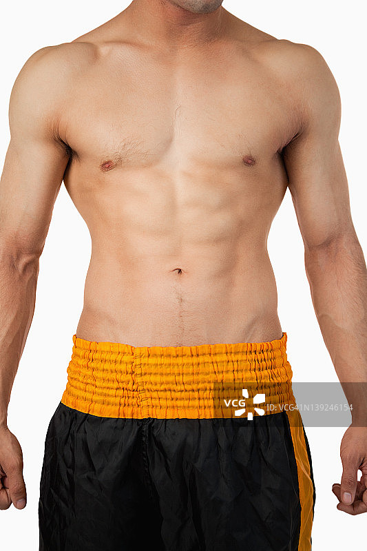 健美的腹肌图片素材