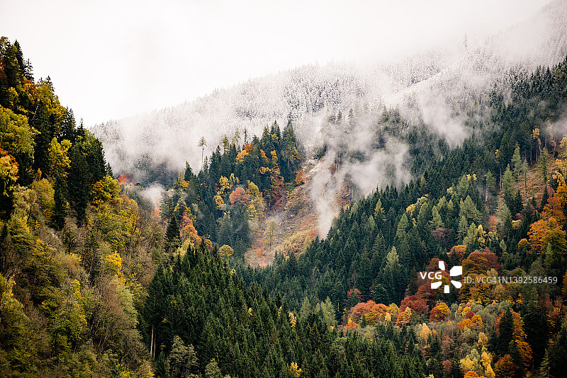 欧洲奥地利的大格洛克纳山，秋季景观图片素材