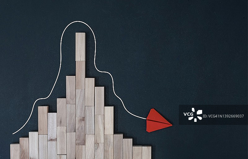 概念性商业金融增长图表下降趋势图片素材