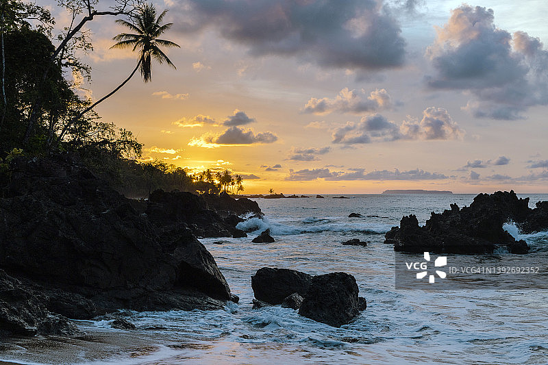 哥斯达黎加奥萨半岛日落景观图片素材