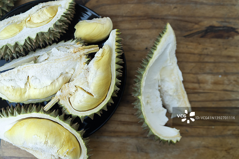 泰国和东南亚非常著名的水果之王榴莲俯视图图片素材