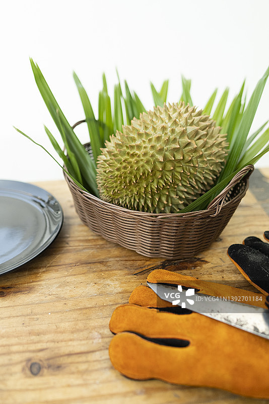 泰国榴莲果王顶视图图片素材