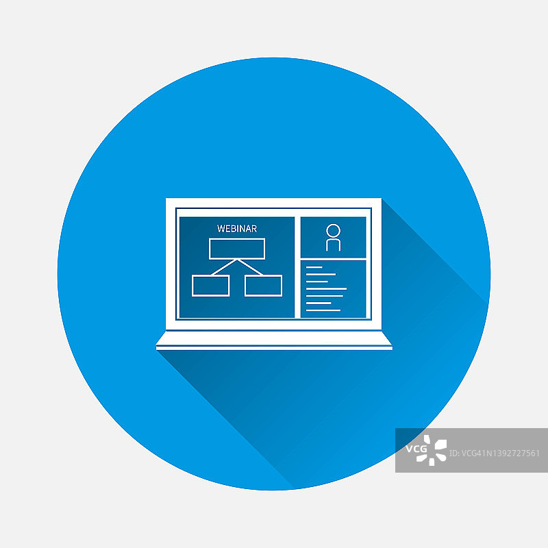 矢量远程学习扁平图标。图片素材