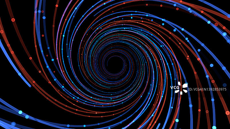蓝色流动曲线粒子光图片素材