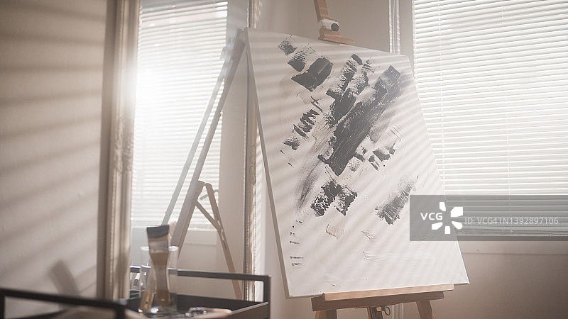 艺术家居家绘画工作室图片素材