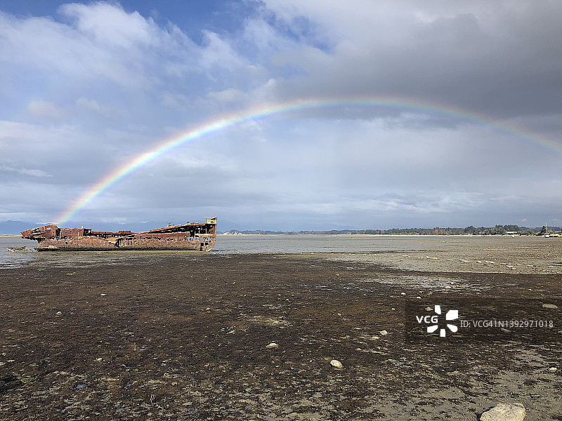 莫图伊卡海岸的珍妮·塞登号沉船图片素材