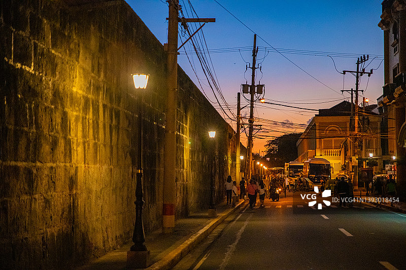 菲律宾马尼拉王城区夜景图片素材