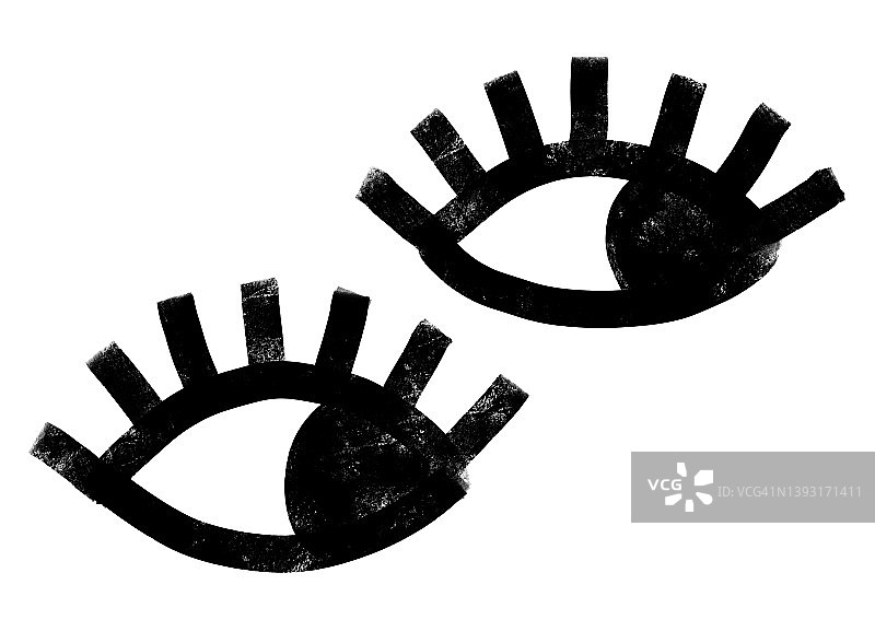 简约黑白风格的眼睛向右看图片素材