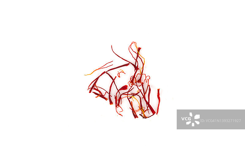 分离的干燥藏红花香料图片素材