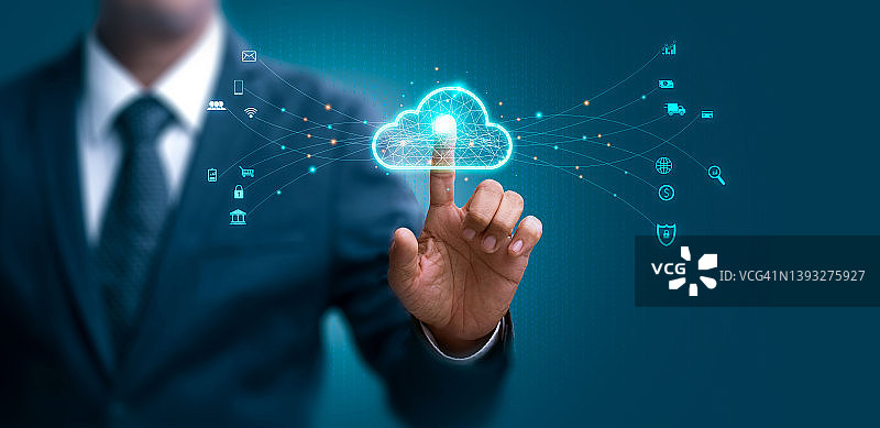 3D技术图：指纹扫描仪与云集成在印刷电路板上，释放二进制代码图片素材