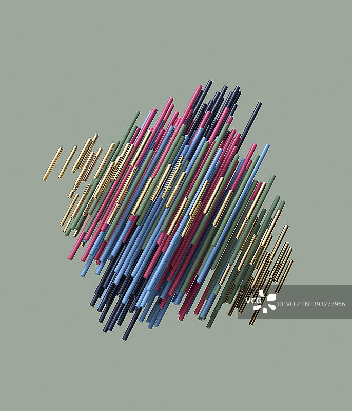 3D抽象多色圆柱组合图片素材